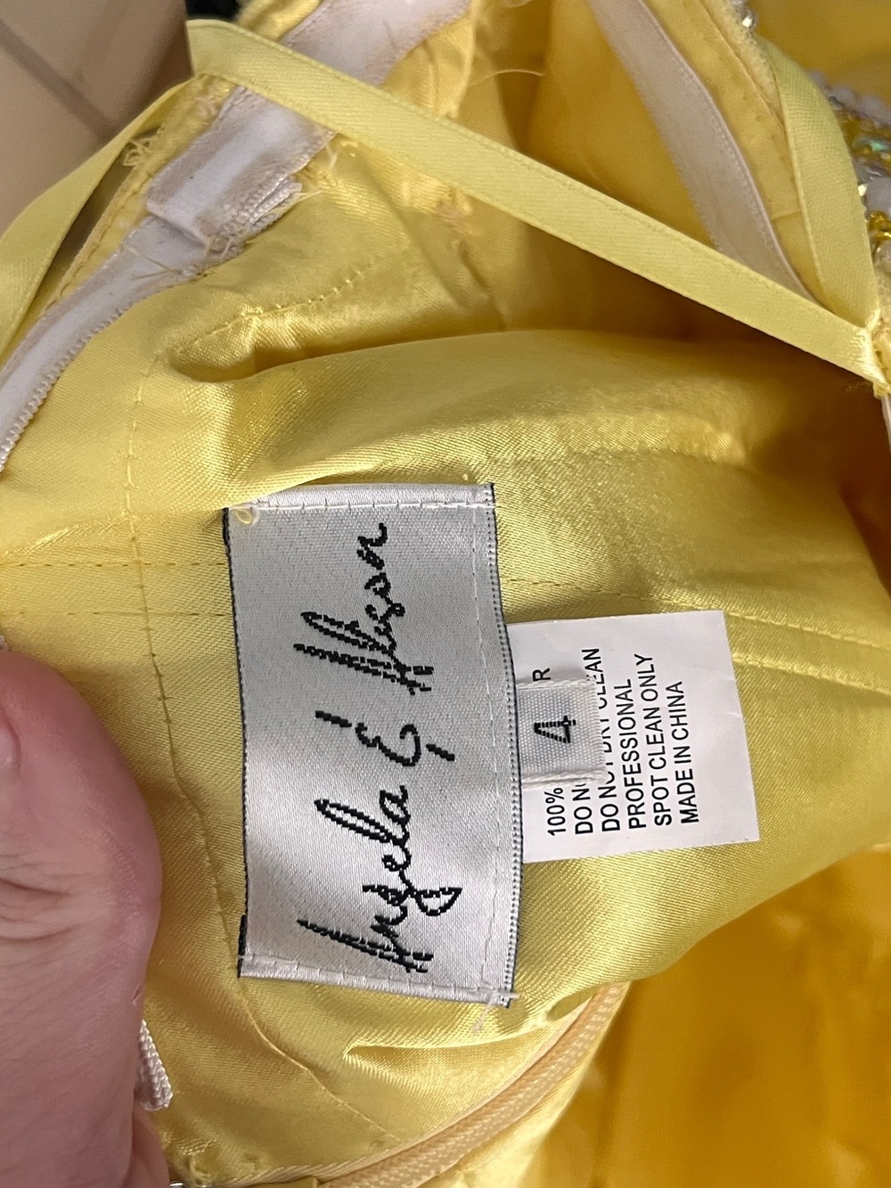 Angela & Alison Yellow Beaded Prom' Gown - Picture 5 of 5